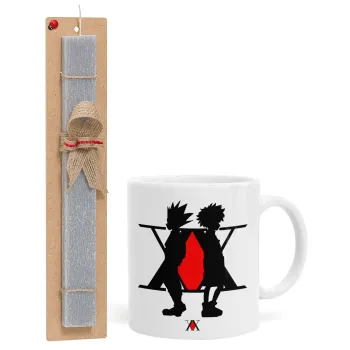 hunter x hunter, Πασχαλινή Λαμπάδα με Κούπα κεραμική (330ml) & κερί αρωματικό πλακέ (30cm) (ΓΚΡΙ)