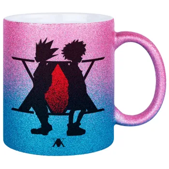 hunter x hunter, Κούπα Χρυσή/Μπλε Glitter, κεραμική, 330ml