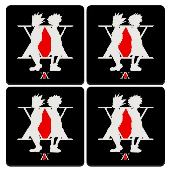 hunter x hunter, ΣΕΤ 4 Σουβέρ ξύλινα τετράγωνα (9cm)