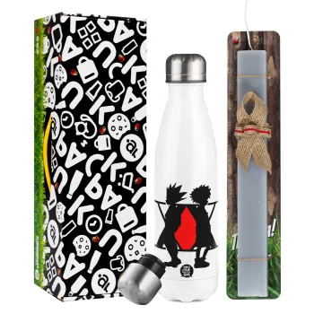 hunter x hunter, Easter candle, metallic white thermos bottle (500ml) & aromatic flat candle (30cm) (GRAY)