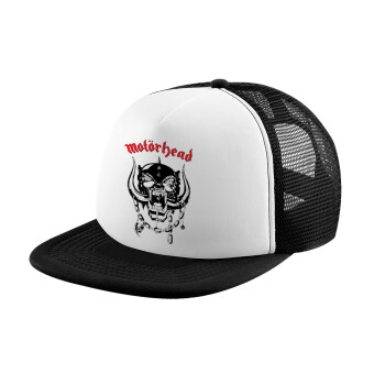 motorhead, Καπέλο ενηλίκων Jockey με Δίχτυ Black/White (snapback, trucker, unisex)