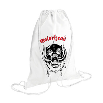motorhead, Τσάντα πλάτης πουγκί GYMBAG λευκή (28x40cm)