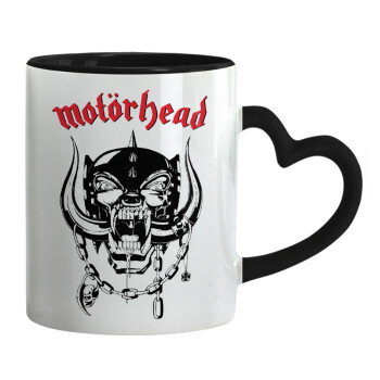 motorhead, Κούπα καρδιά χερούλι μαύρη, κεραμική, 330ml