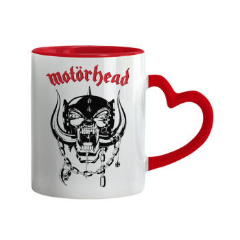 motorhead, Κούπα καρδιά χερούλι κόκκινη, κεραμική, 330ml