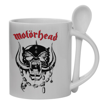 motorhead, Ceramic coffee mug with Spoon, 330ml (1pcs)