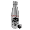 Metallic water bottle, stainless steel, 750ml