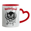 Mug heart red handle, ceramic, 330ml