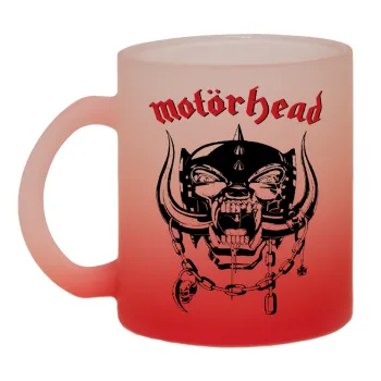 motorhead, Κούπα γυάλινη δίχρωμη με βάση το κόκκινο ματ, 330ml
