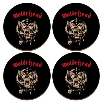 motorhead, ΣΕΤ x4 Σουβέρ ξύλινα στρογγυλά plywood (9cm)
