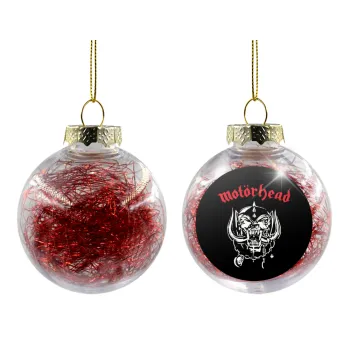 motorhead, Transparent Christmas tree ball ornament with red filling 8cm