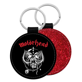 motorhead, Μπρελόκ Δερματίνη, στρογγυλό ΚΟΚΚΙΝΟ (5cm)