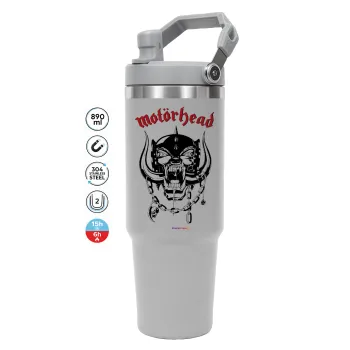 motorhead, GREY color, 890ml (30oz) stainless Steel Tumbler with Handle
