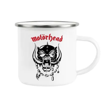 motorhead, Metallic enamel cup white 360ml
