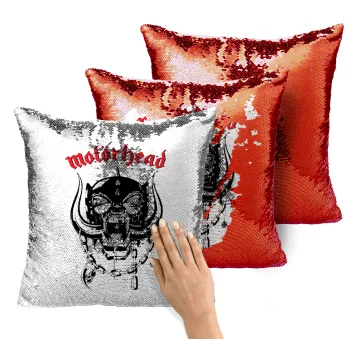 motorhead, Μαξιλάρι καναπέ Μαγικό Κόκκινο με πούλιες 40x40cm περιέχεται το γέμισμα