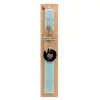 Easter Set, wooden keychain & aromatic flat Easter candle (30cm) (TURQUOISE)