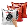 Μαξιλάρι καναπέ Μαγικό Κόκκινο με πούλιες 40x40cm περιέχεται το γέμισμα