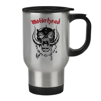 motorhead, Κούπα ταξιδιού ανοξείδωτη με καπάκι, διπλού τοιχώματος (θερμό) 450ml