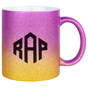 RAP, Κούπα Χρυσή/Ροζ Glitter, κεραμική, 330ml