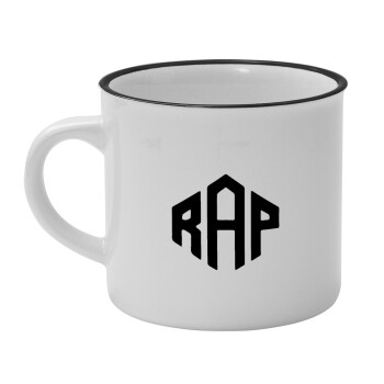 RAP, Κούπα κεραμική vintage Λευκή/Μαύρη 230ml