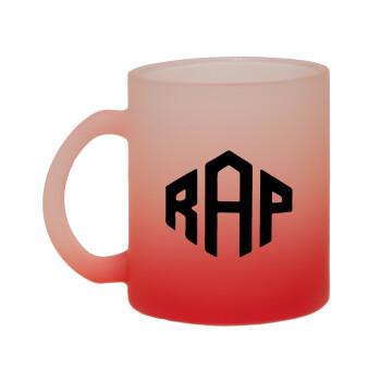 RAP, Κούπα γυάλινη δίχρωμη με βάση το κόκκινο ματ, 330ml