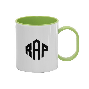 RAP, Κούπα (πλαστική) (BPA-FREE) Polymer Πράσινη για παιδιά, 330ml