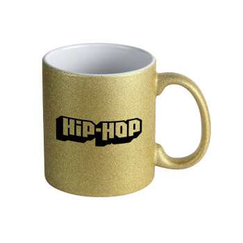 hiphop, Κούπα Χρυσή Glitter που γυαλίζει, κεραμική, 330ml