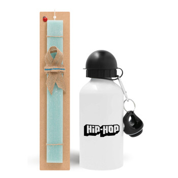 hiphop, Πασχαλινό Σετ, παγούρι μεταλλικό αλουμινίου (500ml) & λαμπάδα αρωματική πλακέ (30cm) (ΤΙΡΚΟΥΑΖ)