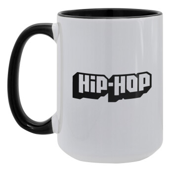 hiphop, Κούπα Mega 15oz, κεραμική Μαύρη, 450ml