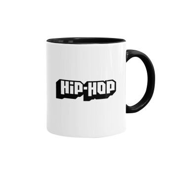 hiphop, Κούπα χρωματιστή μαύρη, κεραμική, 330ml