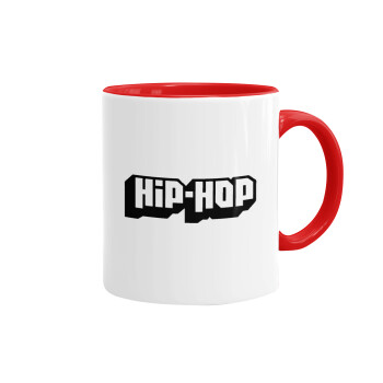 hiphop, Κούπα χρωματιστή κόκκινη, κεραμική, 330ml