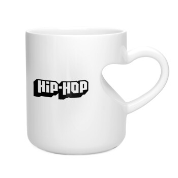 hiphop, Κούπα καρδιά λευκή, κεραμική, 330ml
