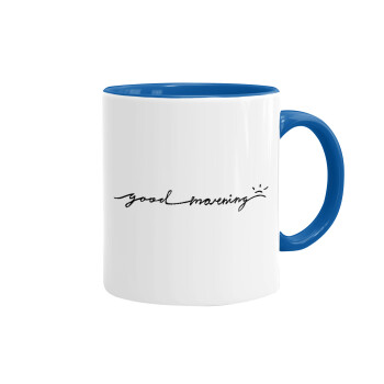 Good morning, Mug colored blue, ceramic, 330ml
