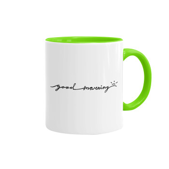 Good morning, Mug colored light green, ceramic, 330ml