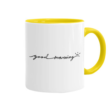 Good morning, Mug colored yellow, ceramic, 330ml