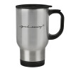 Stainless steel travel mug with lid, double wall 450ml