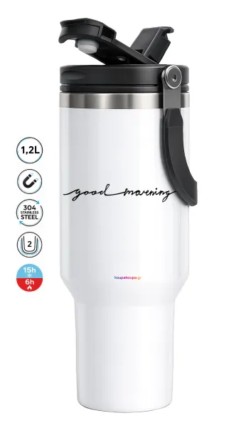 Good morning — Mega Travel Mug / Κούπα Ταξιδίου, διπλού τοιχώματος (θερμό) 1,2L