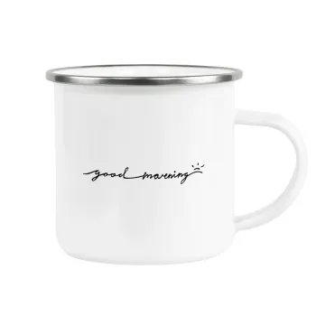 Good morning, Metallic enamel cup white 360ml