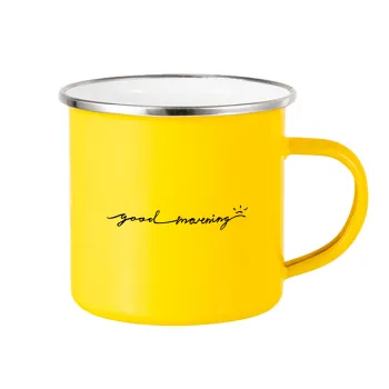 Good morning, Yellow Enamel Metallic Cup 360ml