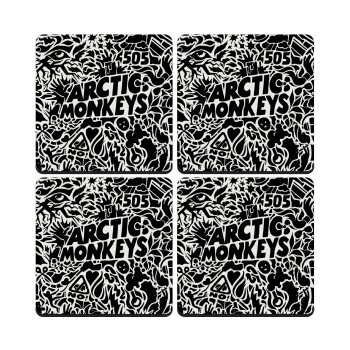 Arctic Monkeys, ΣΕΤ 4 Σουβέρ ξύλινα τετράγωνα (9cm)