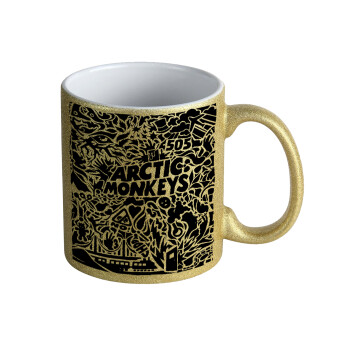 Arctic Monkeys, Κούπα Χρυσή Glitter που γυαλίζει, κεραμική, 330ml