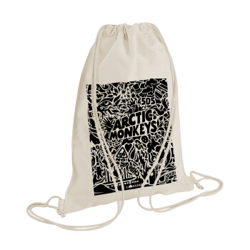 Arctic Monkeys, Τσάντα πλάτης πουγκί GYMBAG natural (28x40cm)
