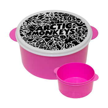 Arctic Monkeys, ΡΟΖ παιδικό δοχείο φαγητού (lunchbox) πλαστικό (BPA-FREE) Lunch Βox M16 x Π16 x Υ8cm
