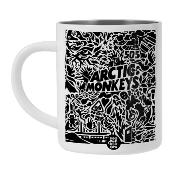 Arctic Monkeys, BIG Mug Stainless steel double wall (450ml, White)