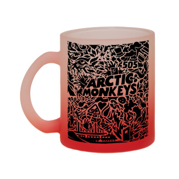 Arctic Monkeys, Κούπα γυάλινη δίχρωμη με βάση το κόκκινο ματ, 330ml