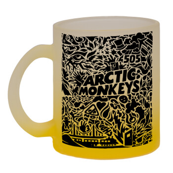 Arctic Monkeys, Κούπα γυάλινη δίχρωμη με βάση το κίτρινο ματ, 330ml