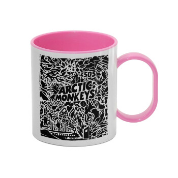 Arctic Monkeys, Κούπα (πλαστική) (BPA-FREE) Polymer Ροζ για παιδιά, 330ml