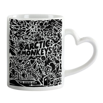 Arctic Monkeys, Mug heart handle, ceramic, 330ml