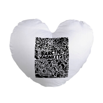 Arctic Monkeys, Μαξιλάρι καναπέ καρδιά 40x40cm περιέχεται το  γέμισμα
