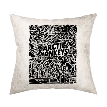 Arctic Monkeys, Μαξιλάρι καναπέ Δερματίνη Γκρι 40x40cm με γέμισμα