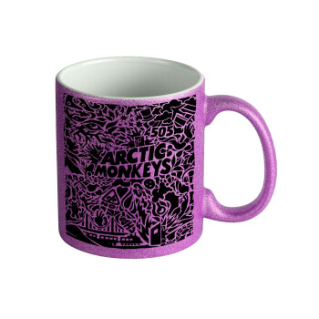 Arctic Monkeys, Κούπα Μωβ Glitter που γυαλίζει, κεραμική, 330ml